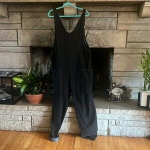 Black denim jumper bib